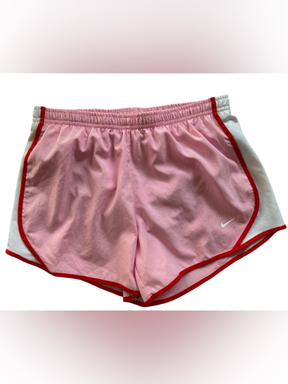 Nike Dri-Fit Standard Fit Girls Large Running Shorts Pink Red White Lined